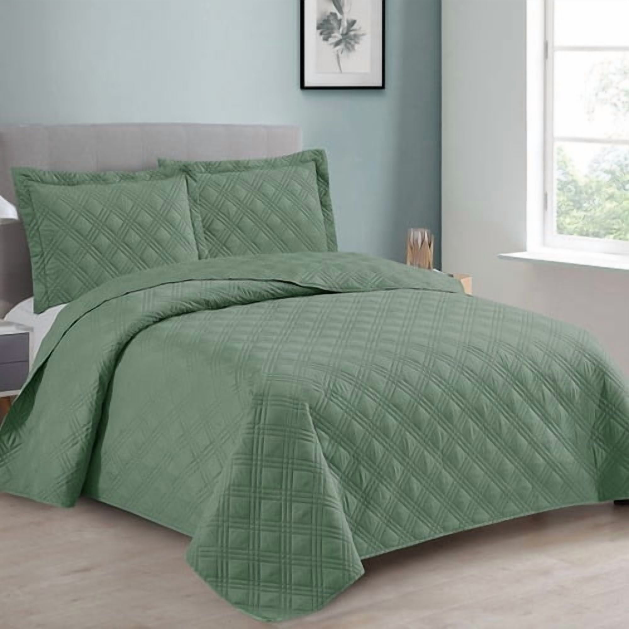 Quilt Andes Liso Verde 2 Plazas