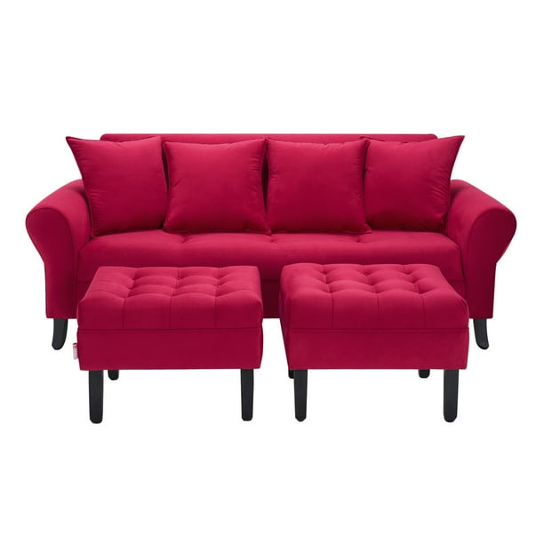 Sofa Lua 3c Pouf Felpa 20 Burdeo Lider