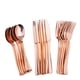thumbnail image 3 of 18 unids / lote grandes cubiertos de plástico desechables conjunto tenedores cuchillos cucharas de oro rosa, 3 of 5