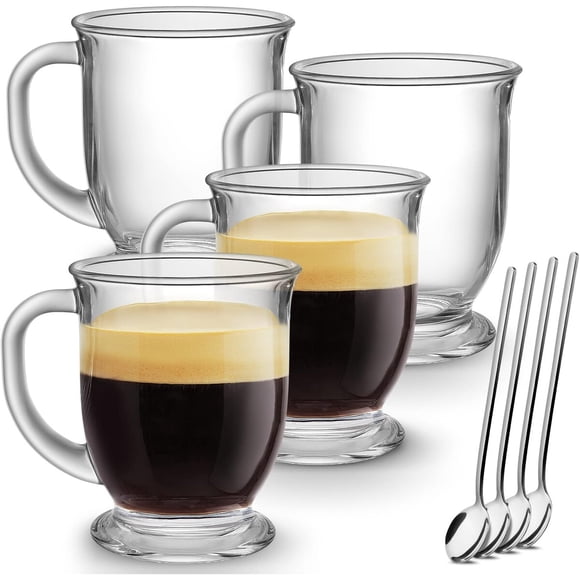 Taza de café de vidrio Mfacoy de 15 oz (444 ml)