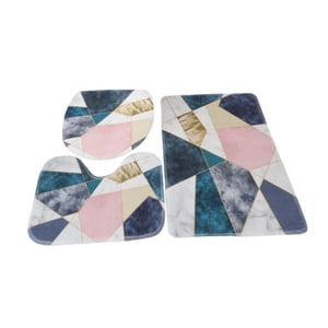 Bothyi - Juego De Alfombras De Baño De 3 Uds, Alfombrilla De Suelo De Ducha Suave Y Peluda Para Suelo, Baño, Ducha, Azul Y Rosa