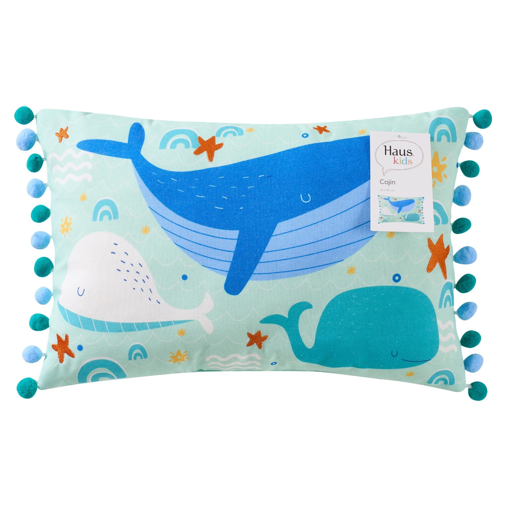 Haus Kids - Cojín 40X40 Cm Estampado Ballenas 65% Poliéster
