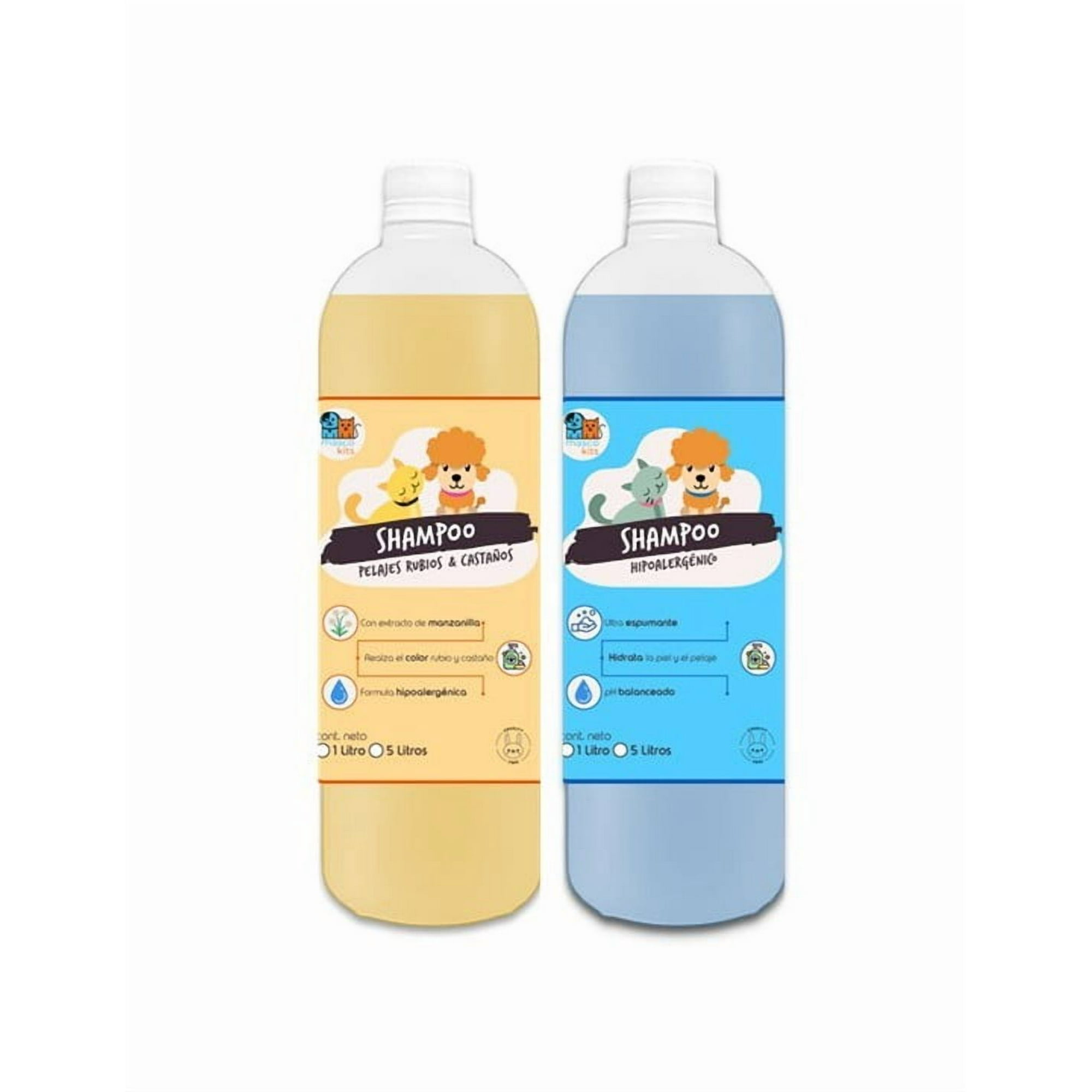 Mascokits - Pack Shampoo Perro Hipoalergénico + Pelaje Rubio Castaños 1lt