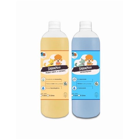 Mascokits - Pack Shampoo Perro Hipoalergénico + Pelaje Rubio Castaños 1Lt