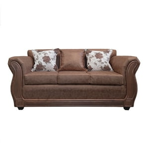 América Decora - Sofá Con Resorte Estructural 3 Personas Eleonor Envejecido Café Claro X