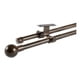 thumbnail image 1 of Set Doble De Barras Para Cortina Extensible 120-210 Cm De Metal Diámetro 16/19 Mm Soporte De Techo Terminal Bola Color Café, 1 of 4