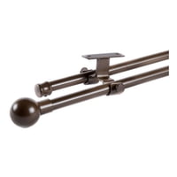 Metalhsa - Set Barras Para Cortina Doble 16/19 Mm Extensible 170-320 Cm A Techo Café Bola