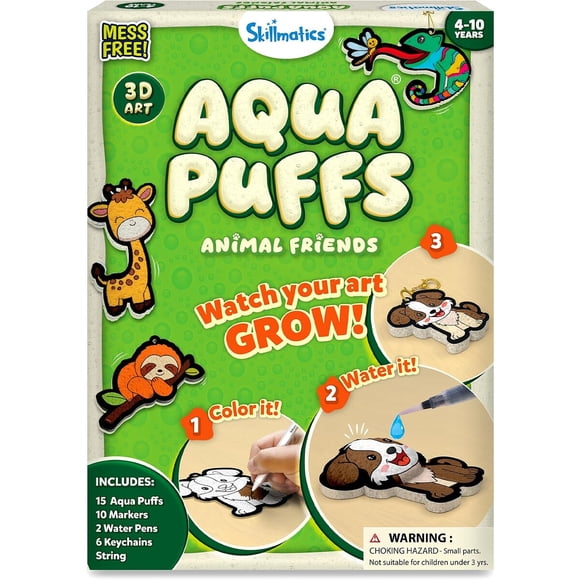 Skillmatics Aqua Puffs Animals, arte y manualidades, pintura por números
