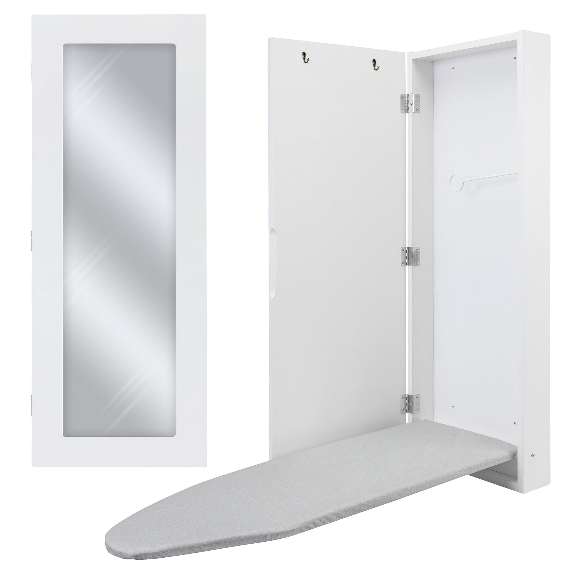 Mueble De Pared Para Tabla De Planchar Ivation Con Espejo, Color Blanco