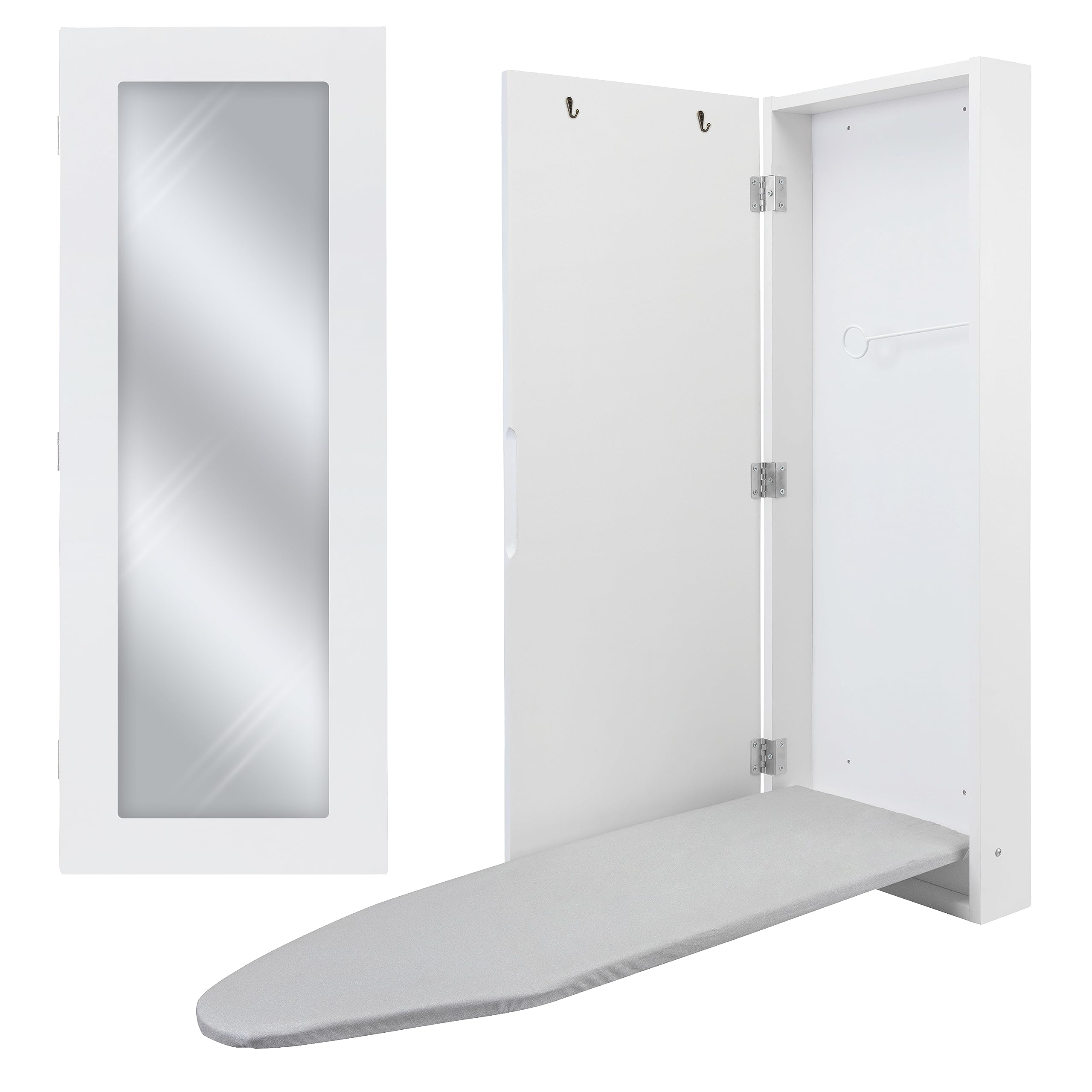 Mueble De Pared Para Tabla De Planchar Ivation Con Espejo, Color Blanco
