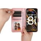 thumbnail image 4 of Funda tipo cartera FOXDOCK para Realme 8i , diseño girasol en relieve, cuero PU, cierre magnético, soporte y tarjetero, 4 of 5