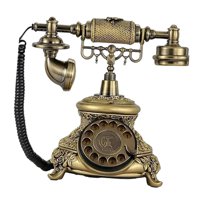 Magideal - Teléfono Vintage, Teléfono Fijo De Estilo Europeo, Dial Giratorio Con Cable, Teléfono De Escuela Antigua, Teléfono Retro Para Decoración De Hotel Y Ca