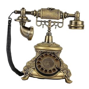 Magideal - Teléfono Vintage, Teléfono Fijo De Estilo Europeo, Dial Giratorio Con Cable, Teléfono De Escuela Antigua, Teléfono Retro Para Decoración De Hotel Y Ca