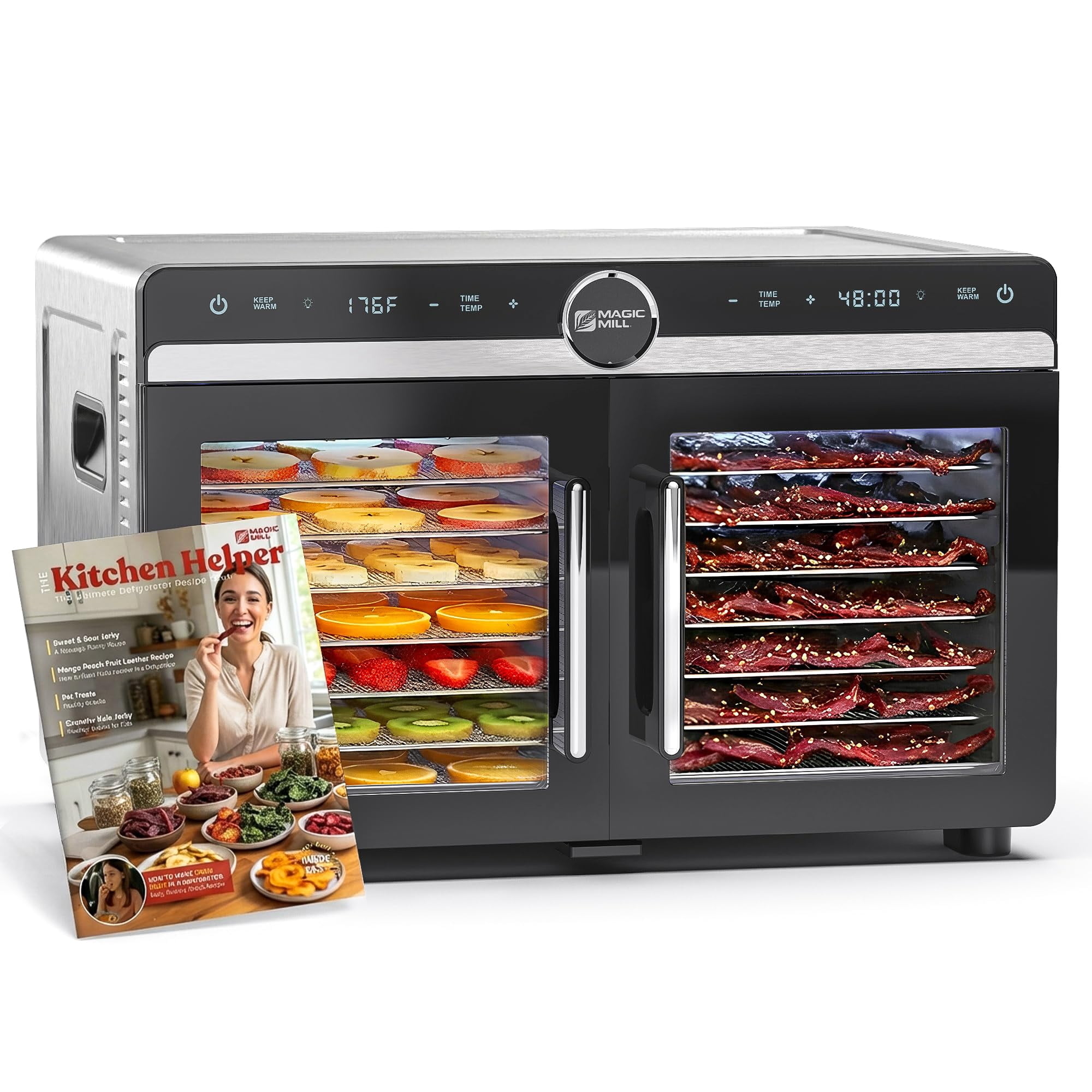 Deshidratador De Alimentos Magic Mill Dualzone Con 16 Bandejas De Acero Inoxidable