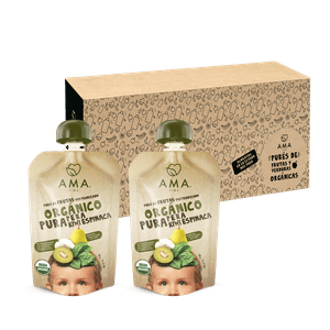 Ama Time - Pack 32 Unid - Puré Pera Kiwi Espinaca 90 Grs