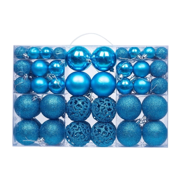 100 piezas de bolas de Navidad colgantes, caja de regalo, colgantes inastillables, adornos navideños para decoración de festivales, bodas, fiestas nav Azul