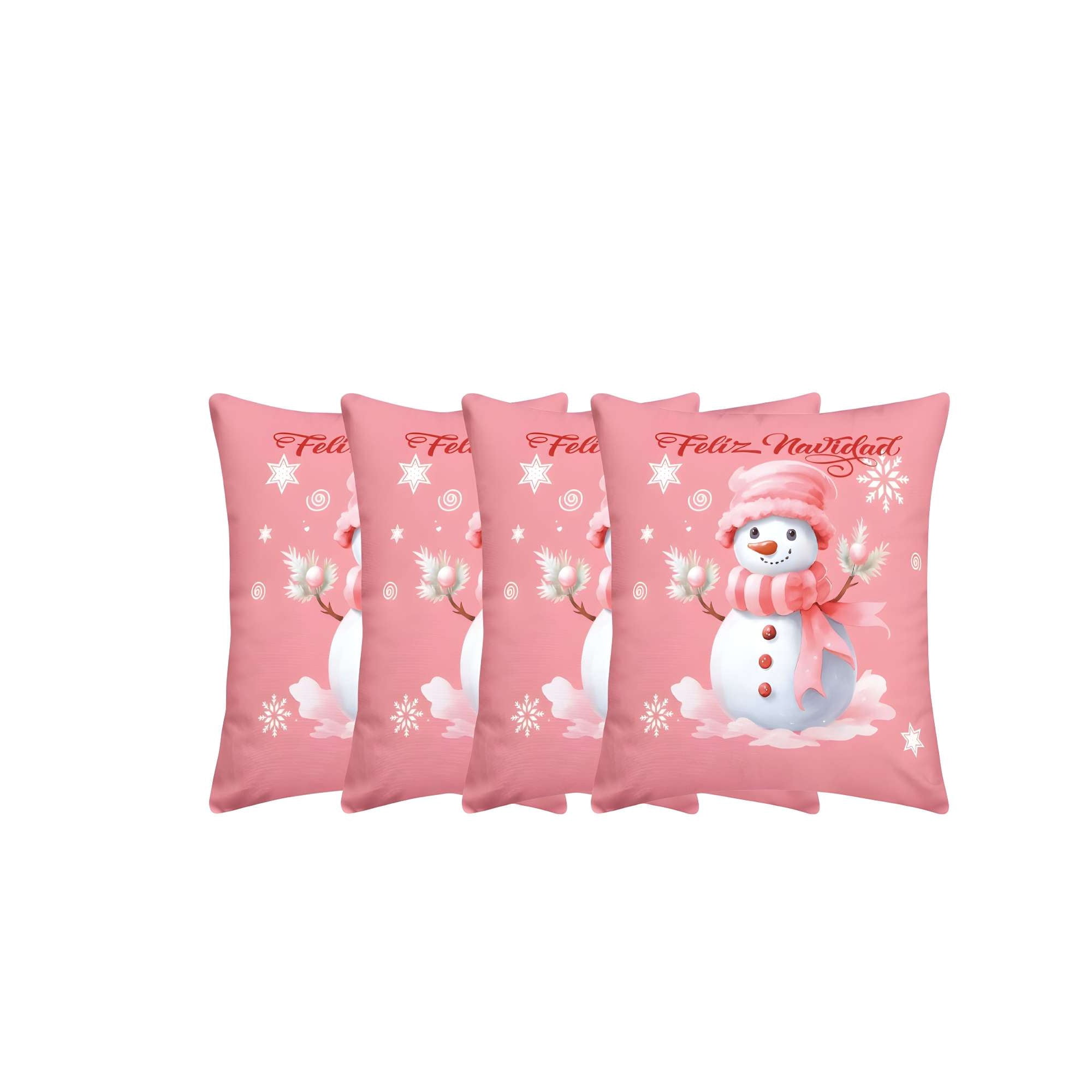 Genérico - Fundas Navidad Set De 4 Fundas Para Cojines De 45x45 Cm