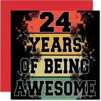 Tarjeta De Cumpleaños Stuff4 24Th Being Awesome De 14,5 Cm Con Sobre