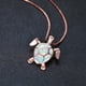 thumbnail image 1 of Gorgeous Bohemian Fire Opal Necklace - Silver Color, Blue, White & Green Tortoise Pendants, 1 of 5