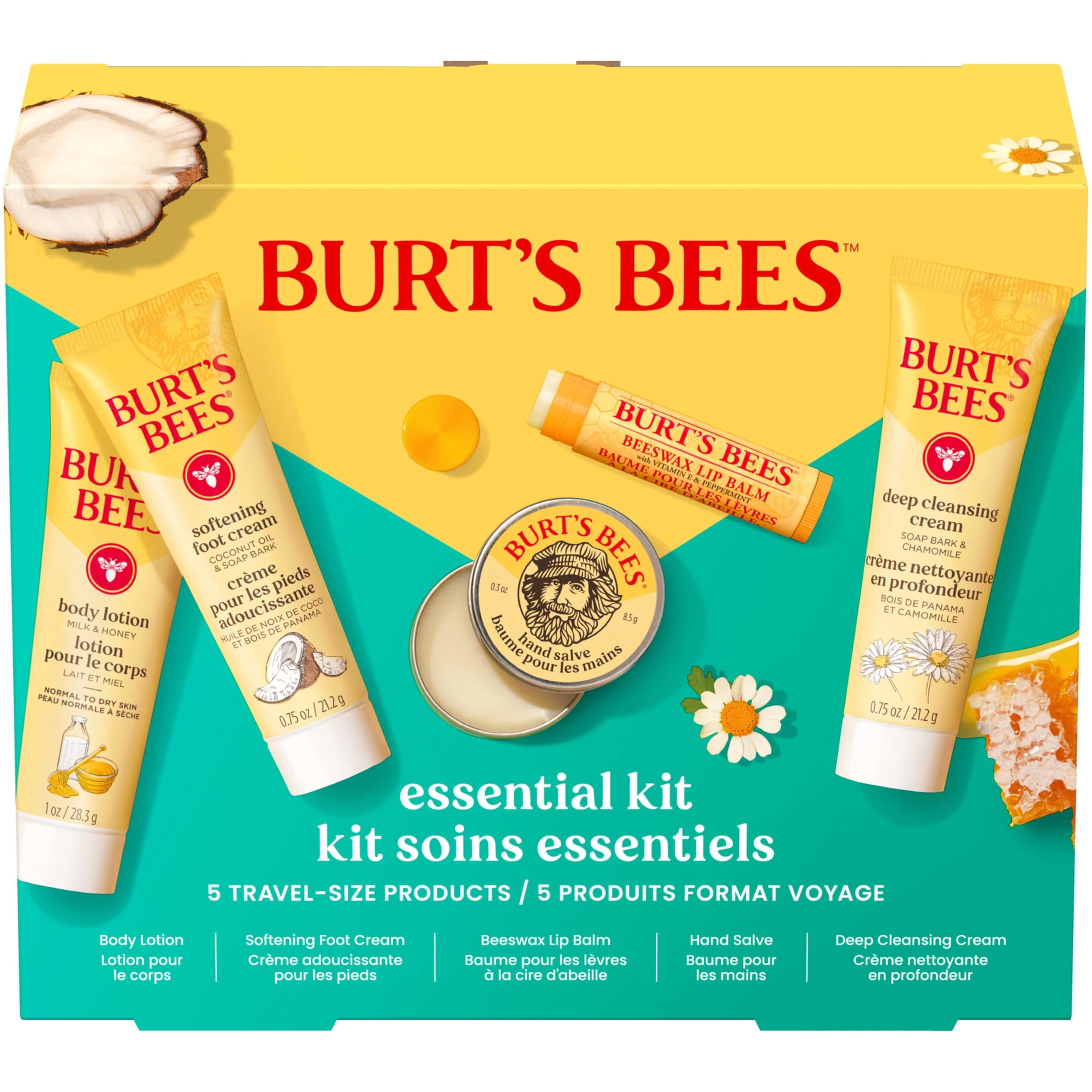 Set De Regalo Burt's Bees Essentials Everyday Con 5 Tamaños De Viaje