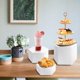 thumbnail image 2 of Buffet Risers koretech - Cajas de acrílico hexagonales (6 unidades), color blanco, 2 of 6