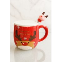 Taza Con Diseño De Reno Y Tapa