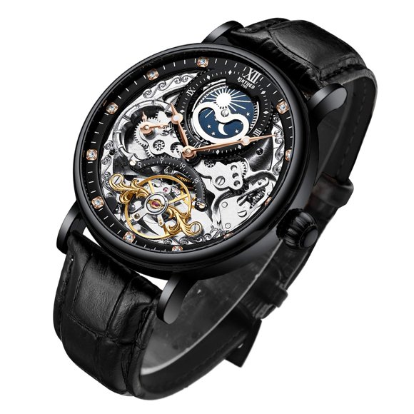 Reloj IK COLOURING de lujo esqueleto automático mecánico para hombre
