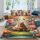 thumbnail image 2 of Capybara Conjunto de sábanas temático, trío de piezas, cómodo y amigable con la piel, diseño único, regalo de decoración para el hogar para familiares, amigos y fans,135cm *200cm, 2 of 6