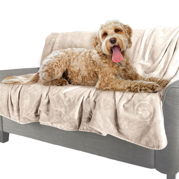Manta para perros PETMAKER reversible Sherpa 150 x 200 cm, color crema
