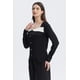 thumbnail image 2 of Polera Mujer Escote Cuadrado Aplicación Botones Negro, 2 of 4