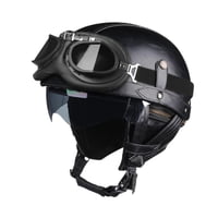 Magideal - Casco De Motocicleta, Casco De Media Concha, Medio Casco Elegante Y Novedoso, Casco Abierto Para Hombres Y Mujeres Al Aire Libre, Recorridos En Scoote M Negro