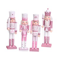 Magideal - 4 Piezas De Figuras De Cascanueces, Cascanueces Coleccionable Único De Madera Brillante De Pie, Para Encimeras, Festivales, Hogar, Estantes De