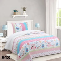 Genérico - Cubrecama Quilt Sherpa 1 1/2 Plazas - Búho Mariposa M913