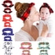 thumbnail image 4 of 2 diademas con orejas de conejo para mamá y bebé, accesorios para el cabello para bebés (cuadros rojos), 4 of 4