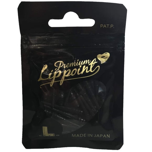 Puntas de dardo estilo L de L‑style, 30 piezas, negras, longitud regular