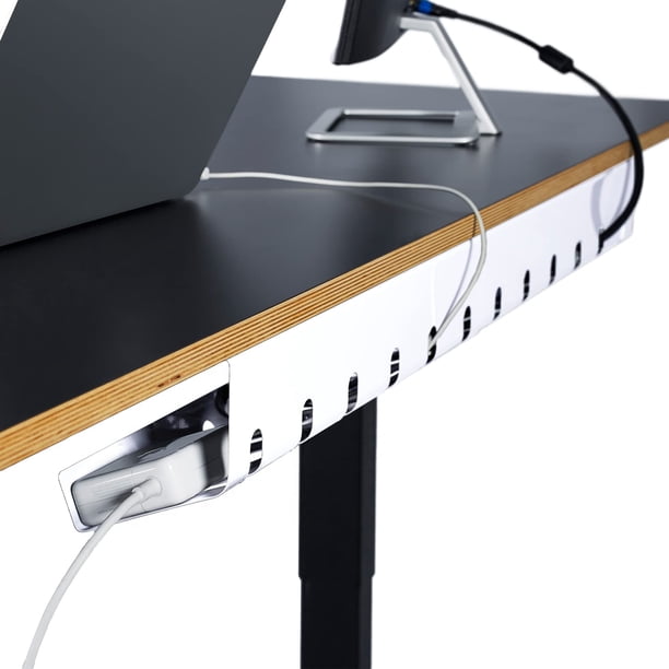 Juego de 2 unidades PAMO de gestión de cables para colocar debajo del escritorio con bridas