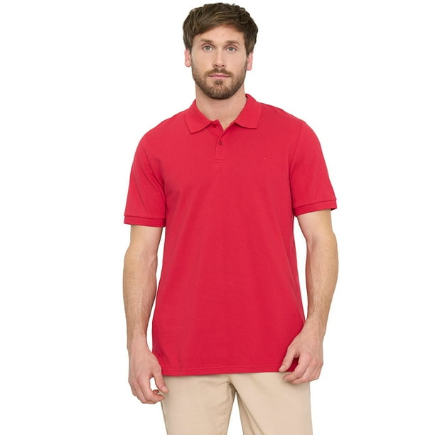 Polera Hombre Lisa Piqué Rojo M/C Corona