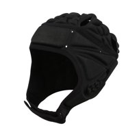 Ioensy - Sombrero De Fútbol Protector De Cabeza Hockey Adulto Juventud Rugby Casco Negro