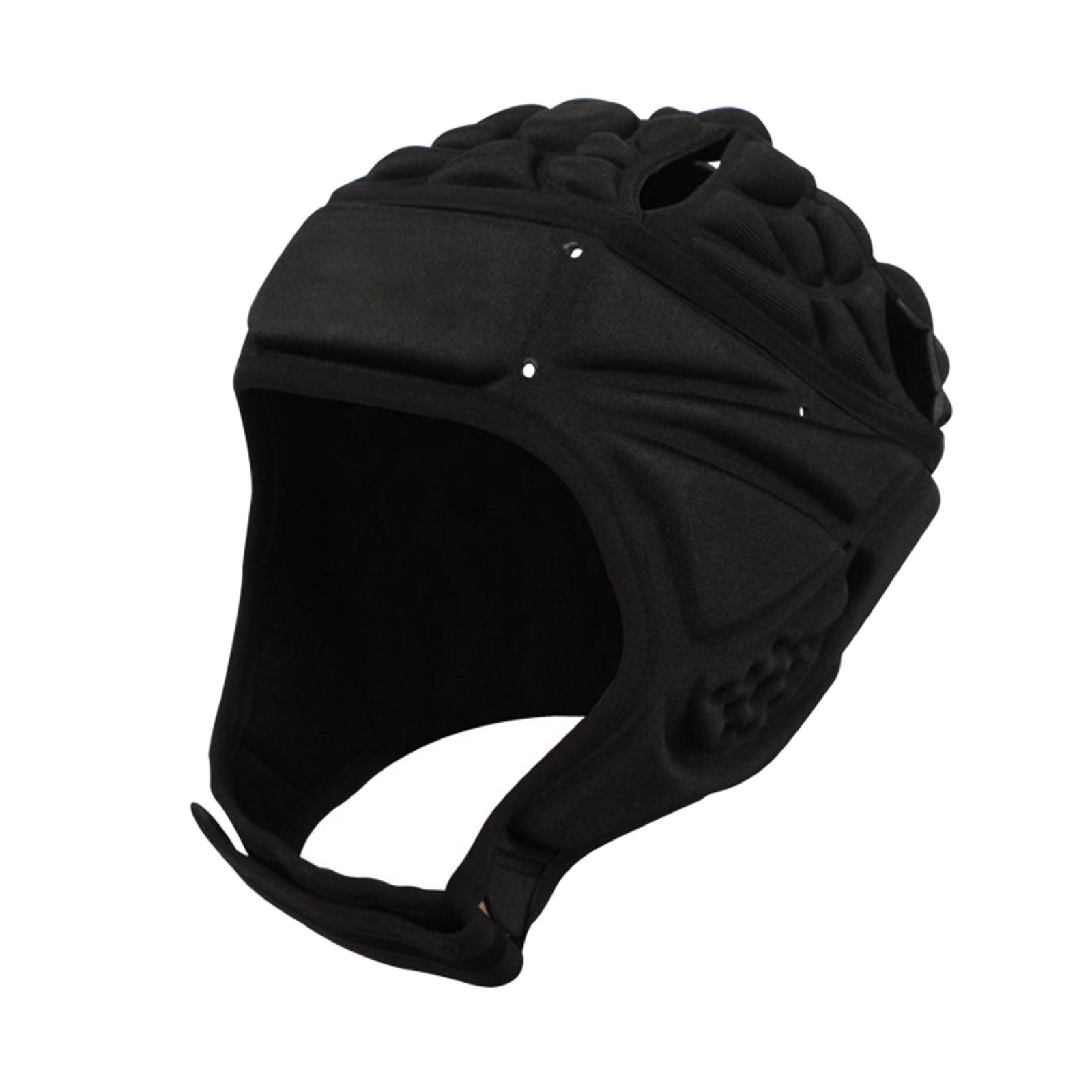 Ioensy - Sombrero De Fútbol Protector De Cabeza Hockey Adulto Juventud Rugby Casco Negro