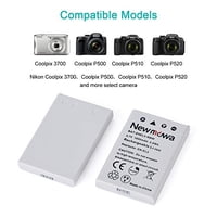Batería De Repuesto Newmowa En-El5 Paquete De 2 Y Kit De Cargador Para Cámaras Nikon En-El5 Coolpix P530 P520 P510 P100 P500 P5100 P5000 P6000 P90 P80