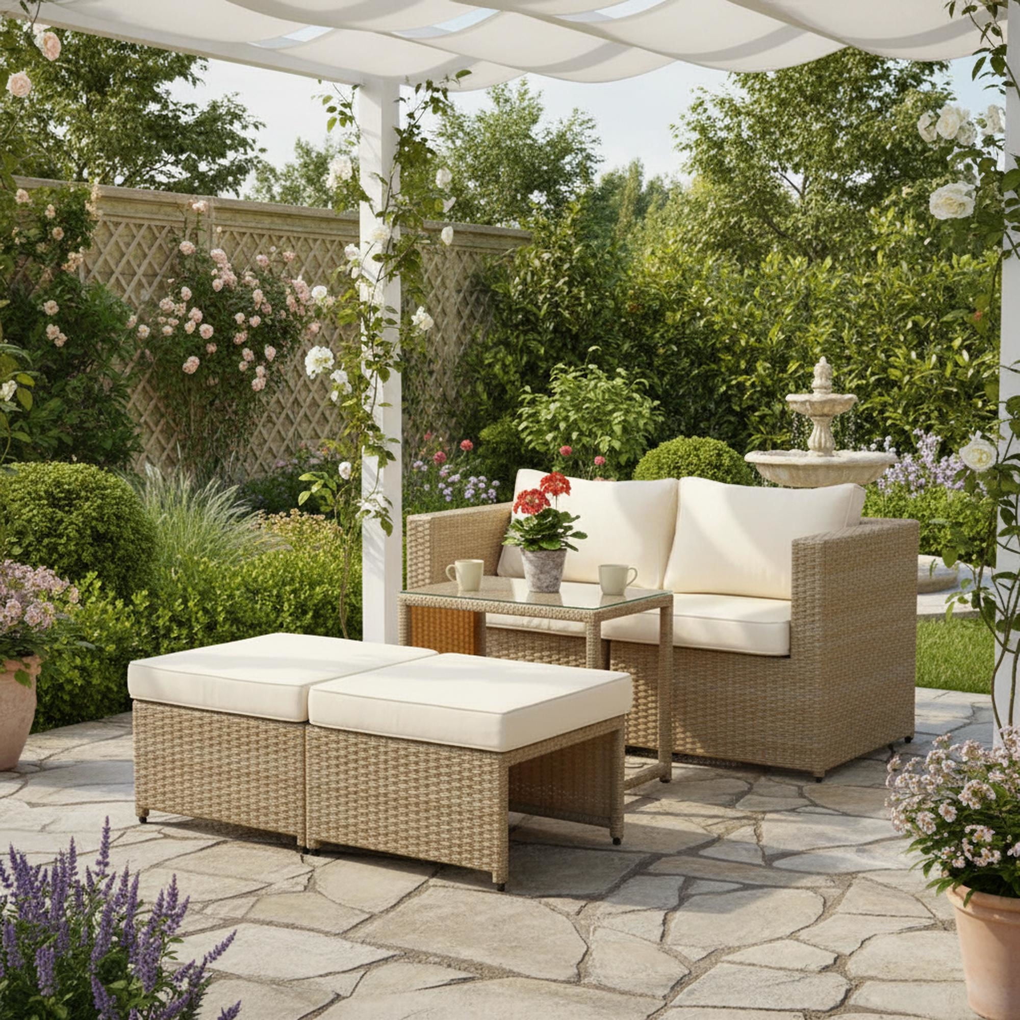 Mainstays - Juego Terraza 5 Piezas Beige