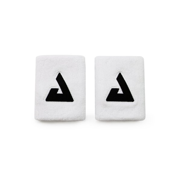 Muñequera JOOLA 11 cm blanca, pack de 2, absorción de humedad