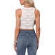 thumbnail image 3 of INSPIRE CHIC Top de Mujer de Encaje Floral sin Mangas con Escote en V Profundo y Transparente, Camiseta Corta XL Blanca, 3 of 6