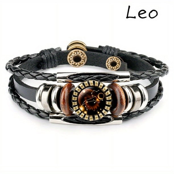 12 Constellation Beaded Leather And Charm Bracelets,12 Styles Available