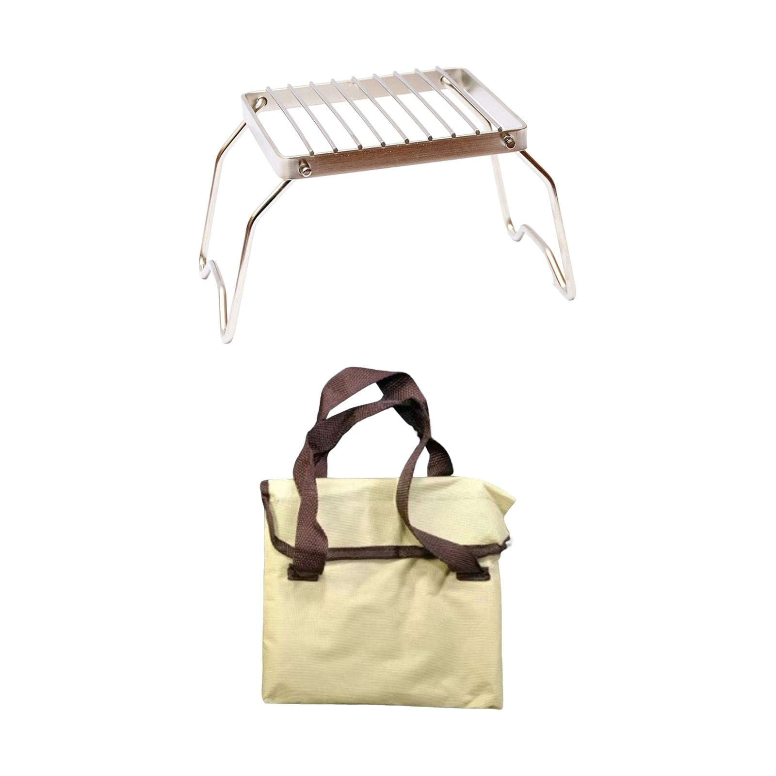 Magideal - Parrilla Plegable Para Fogata, Soporte Para Estufa De Quemador, Soporte Portátil Para Olla De Cocina, Rejilla Para Parrilla De Barbacoa, Parrilla Para