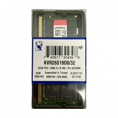 Kingston - Memoria Ram Notebook Sodimm Ddr4 32gb 2666mhz
