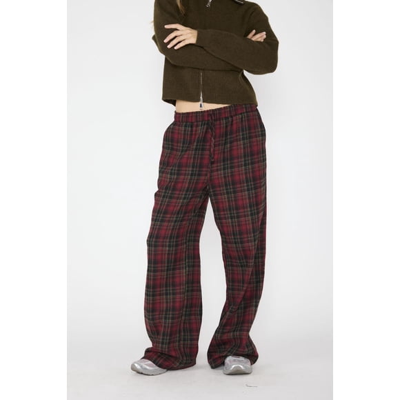 Pantalón Cuadros Jo Burdeo vino M