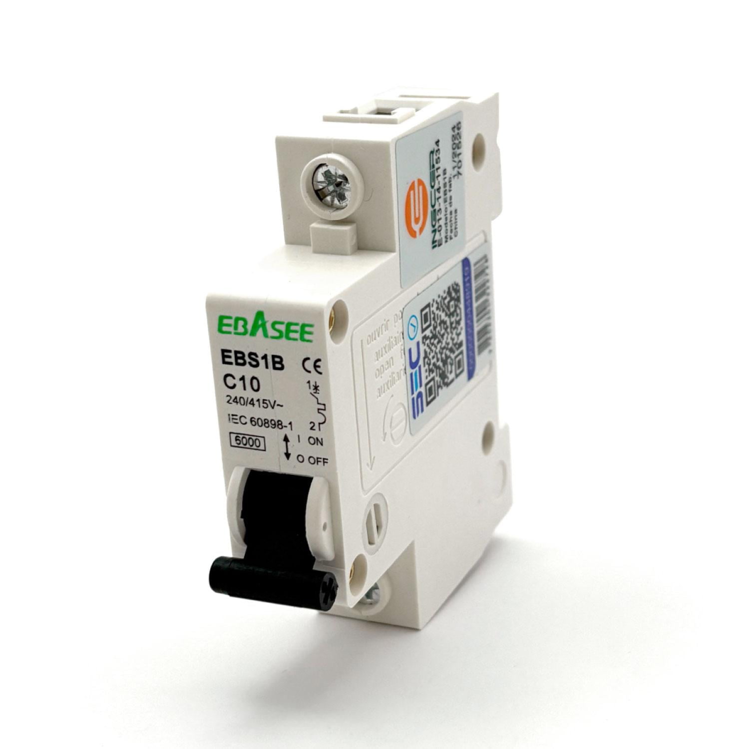 Interruptor Automático Ebasee 1x 10a Curva C 6ka Certificado