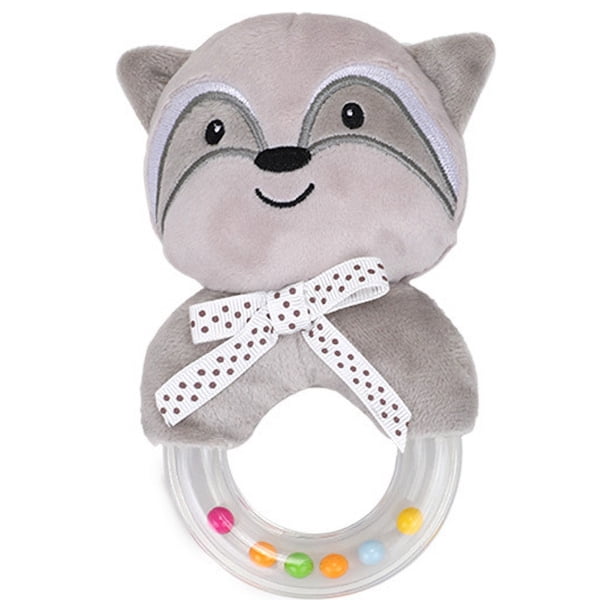 Cartoon Animal Hand-cranked Circle, Rubber Particle Hand-cranked Bell, Plush Toy Hand-grabbing Bell