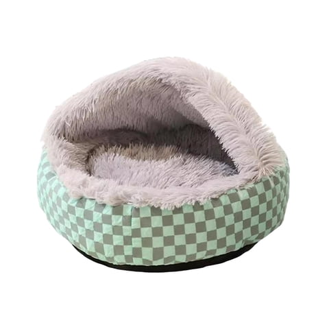 Magideal - Cama Redonda Para Gatos, Cama Para Perros Pequeños, Cómoda Cama Para Gatos, Cojín, Cueva, Nido Cálido, Casa De Animales Para Cachorros Y Perros Pequeñ Verde Gris